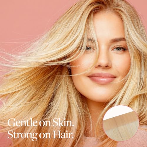 Image of GOO GOO Double Sided Wide Hair Extension Tape, 48 Pieces, 3.2 * 0.3inch, No Residue Invisible Hold, Adhesive Replacement Tabs