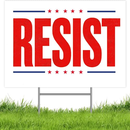 RESIST Yard Sign 12"x17", Double Sided Corrugated Plastic with H-Stake,