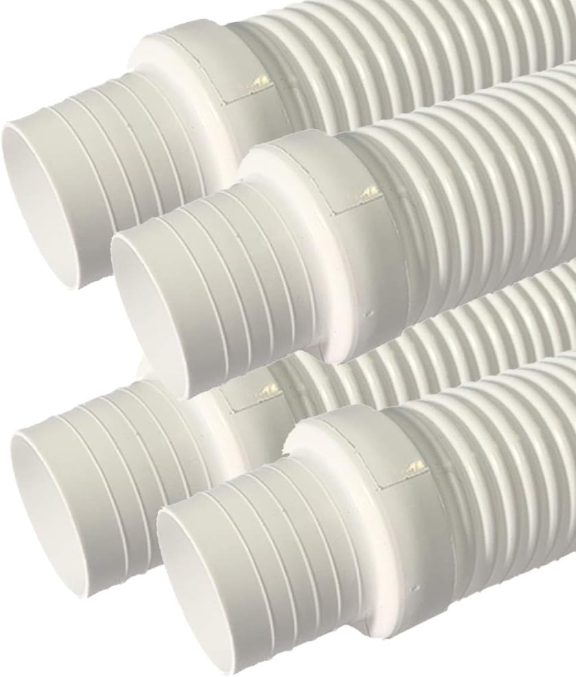 Puri Tech 4 Pack Universal Pool Cleaner Suction Hose 48 Inches Long White Color for Kreepy Krauly, Baracuda G3/G4, Navigator, & More 4' Feet Long