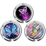 Foldable Purse Hook Womens Bag Table Hanger Collection Desk Hooks for Purse (3pack Butterfly-Hook)