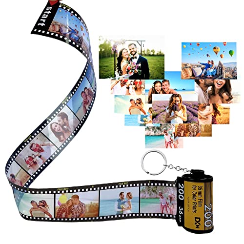 Porte-clés d'album en Rouleau de Film, Porte Clé Personnalisée avec Photo Colorée, Porte-clés en Fouleau de Film, Rouleau de Film Caméra Porte Clé, Cadeau Unique Pour Noël Anniversaire Saint Valentin
