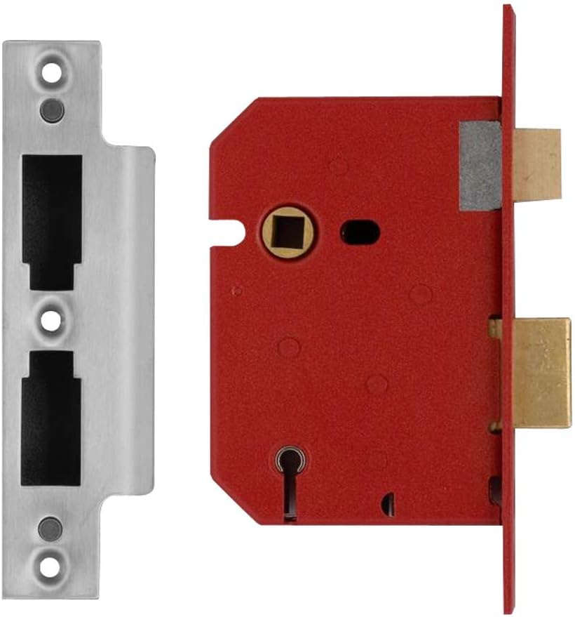 Union Locks 2201 5 Lever Mortice Sash Lock 77.5mm - Satin Chrome (Boxed)