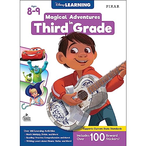 Disney Learning Magical Adventures in 3rd Grade Workbooks All Subjects, Math, Reading Comprehension, Sight Words, Writing Practice, Toy Story 4, Cars, Coco, and Monsters Inc Third Grade Workbooks image 2