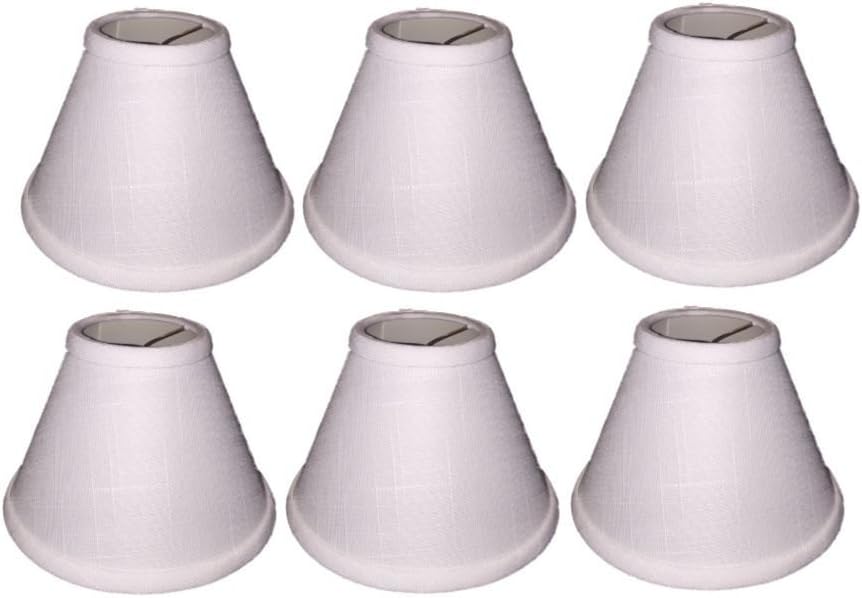 Upgradelights White Linen 7 Inch Empire Clip On Chandelier Lampshade 3x7x5 (Set of Six)
