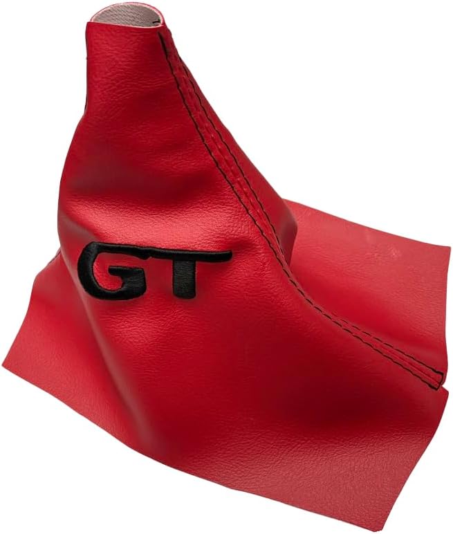 Generic Red Synthetic Leather Shift Boot Cover for Compatible with Ford Mustang 2004 2005 2006 2007 2008 2009 2010 2011 2012 2013 2014 GT Convertible Coupe Cobra Shelby (Made in USA)