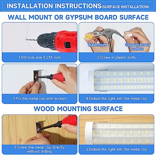 Phiwicsh 8Ft Led Shop Light, U Shape 125W Integrated Led Tube Light thumb #5
