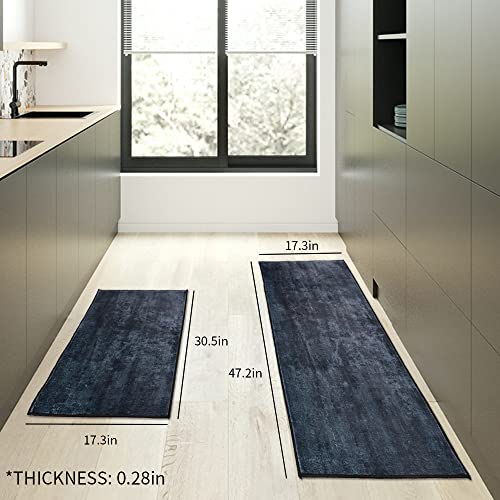 Kitchen Mats Set of 2 Kitchen Rugs Washable Non-Slip Runner Rug Doormat Microfiber Mat Sets for Kitchen, Floor, Laundry, Bathroom, Living Room, Sink, Front Door, Entrance ,17.3 x 30.6/17.3 x 47.3in - Image 7