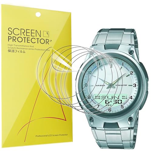 Lamshaw Compatible for Casio AW80 Screen Protector, [6 Pack] Full Coverage TPU Clear Film Compatible for Casio AW80 Digital Watch (6 Pack)
