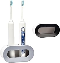 Set of 2 Electric Toothbrush Holder, Drainable Electric Toothbrush Holder, Electric Toothbrush Holder, Wall Mounted Electric Toothbrush Holder (Black + Grey)