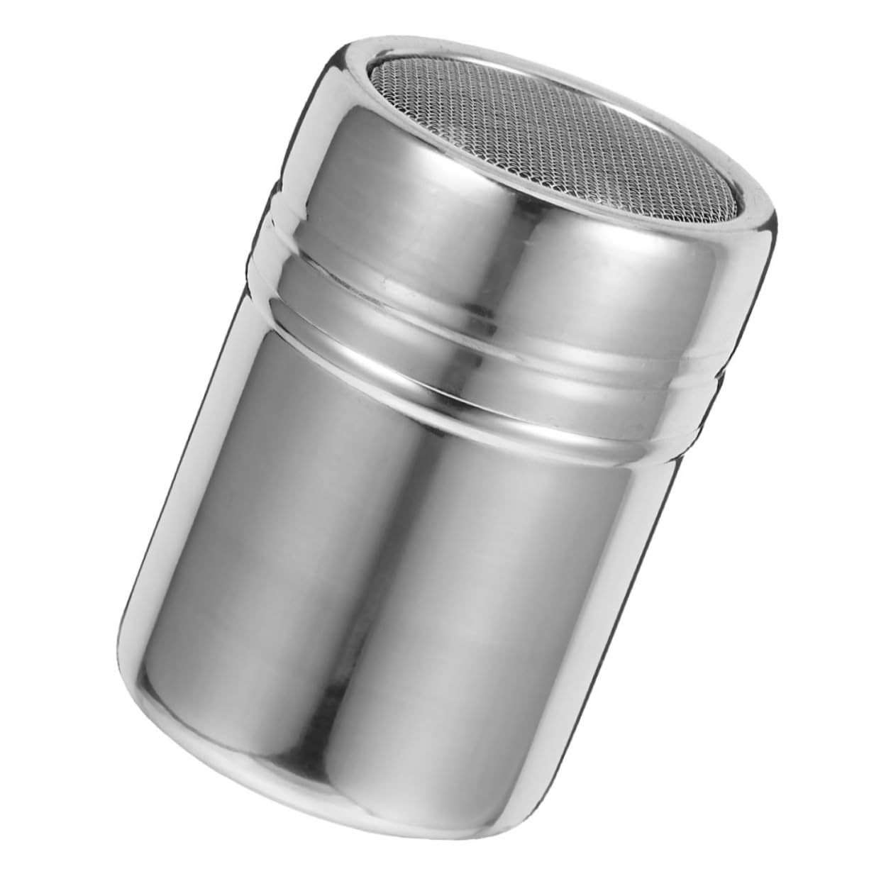 MUCKLILY Sugar Duster Lid Stainless Steel Powder Shaker Flour Sifter Powder Dispenser Bar Shaker for Lattes Easy to Clean