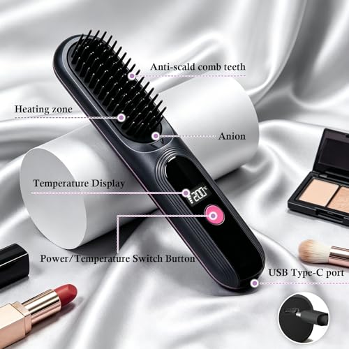 Cepillo alisador inalámbrico 4 en 1 para todo tipo de cabello miniatura 7
