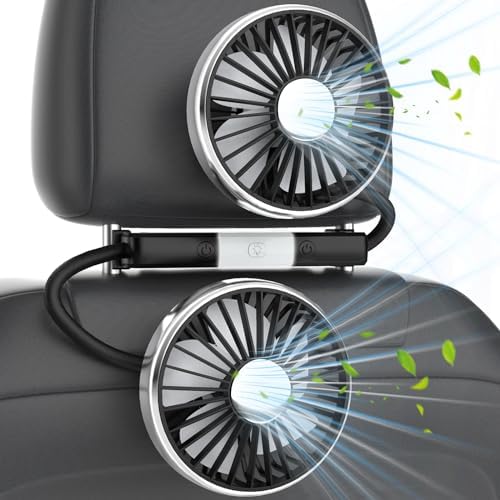 Dual Car Backseat Cooling Fans USB Car Rear Seat Fan for