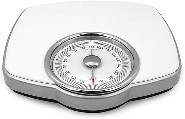 PURRL Mechanical Bathroom Scales, Fast Accurate and Reliable Weighing Easy to Read High Capacity 180kg No Battery Required White + Black 9.14 (White) Compact Storage, Easy Clean little surprise