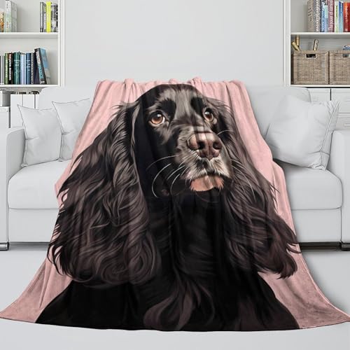 Couverture Cocker Spaniel 3D plaid polaire doux salon - 6