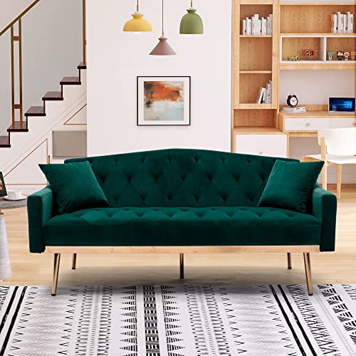 QHITTY Velvet Couch, Accent Sofa Couch Sleeper Loveseat Sofa Bed ...