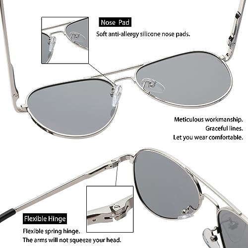 COASION Polarized Aviator Sunglasses for Juniors Small Face Women Men Vintage UV400 Protection Shades2