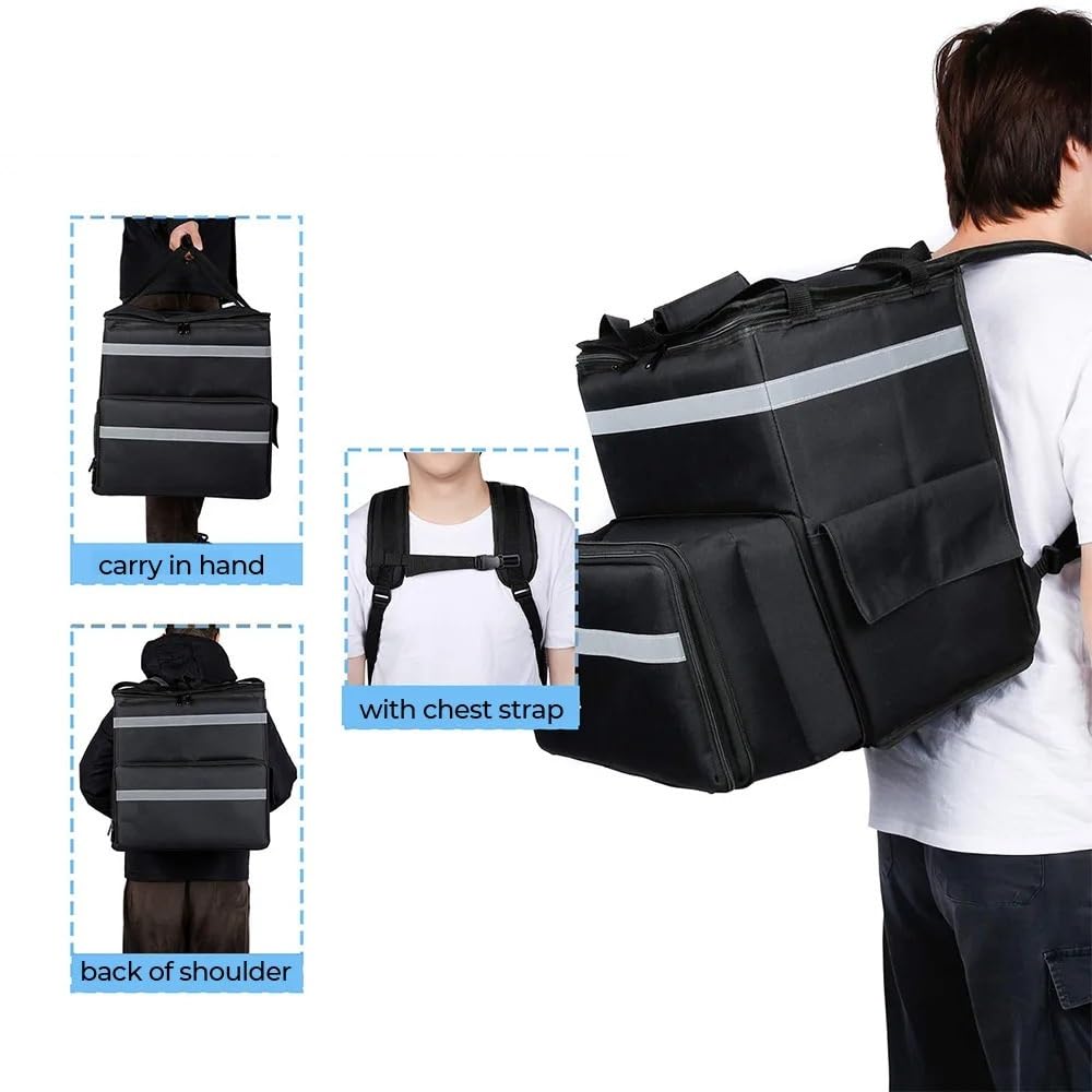 LATEAU Bolsa Termica Pizza Mochila térmica de 56L, Impermeable, Gruesa, Bolsa térmica for Alimentos, Caja de refrigerador, Mochila for Mantener la Comida Fresca