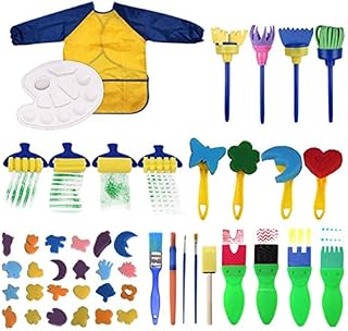 47 Pcs Children Sponge Brushes Set Paint Toys Crafts Kits Toddler