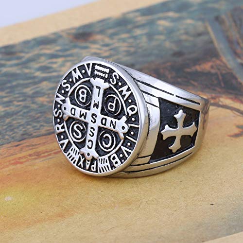 St Benedict Exorcism Stainless Steel Ring Demon Protection Ghost Hunter CSBP2