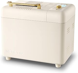 Neretva 2.2LB 15-in-1 Bread Maker Machine with Dual Heaters, Auto Nut Dispenser, Ceramic Pan - Gluten-Free, Sourdough, Yogurt