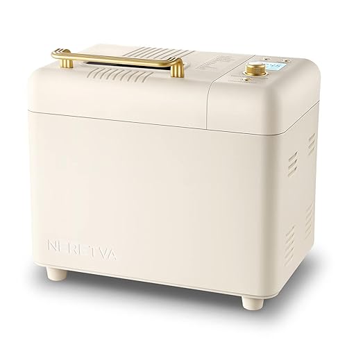 Neretva Bread Machine, 2.2LB 15-in-1 Bread Maker, Dual Heater Breadmaker