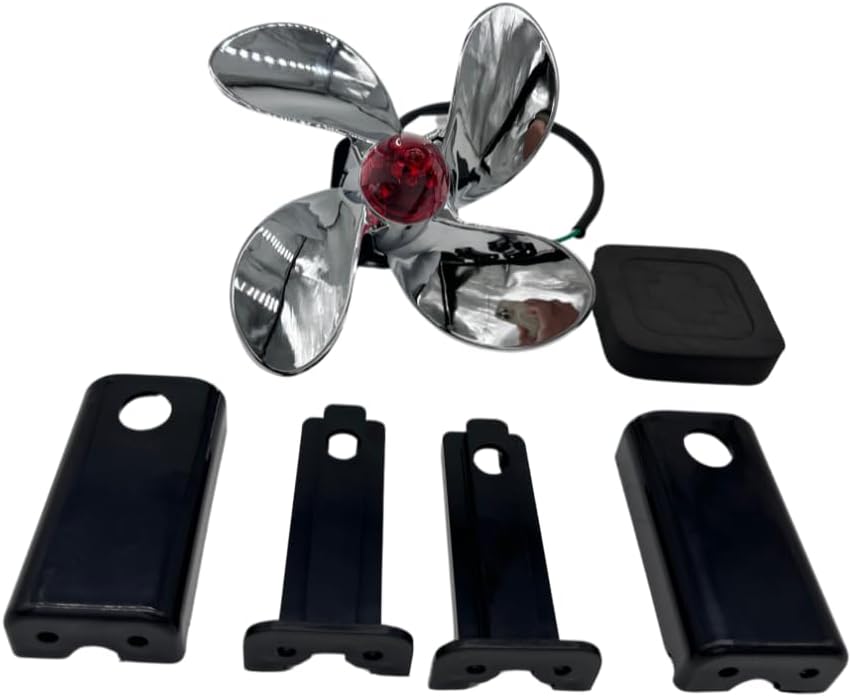 Cobra-Tek Propeller Hitch Cover with LED Light – Chrome ABS, Spinning Novelty Trailer Hitch Cover for 1.25” & 2” Receivers, Corrosion-Resistant with Rubber Gasket to Prevent Rattles