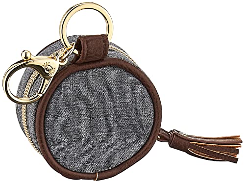 Image of Itzy Ritzy Pacifier Holder Case with Clip - Pacifier Case Includes Clasp to Easily Attach to a Diaper Bag or Purse, Measures 2.5 inch in Diameter and Holds 2 Pacifiers (Handsome Heather Gray)