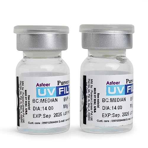 Image of UV Filter Blue eye lens Tint Yearly Disposable Soft Contact Lenses for eyes (2 Lenses /Box) (-8.00, 8.60, 14.00, 2), with Complementary Welcome Kit