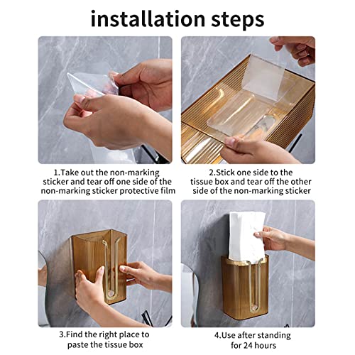 Acrylic Paper Towel Holder, Wall Mounted Paper Towel Dispenser, Adhesive Tissue Box Guest Napkin Countertop Paper Towel Holder For Bathroom(Green) #TOP4