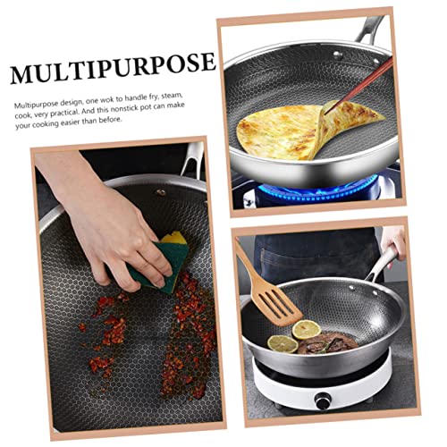 Wok de acero inoxidable con superficie honeycomb antiadherente miniatura 4