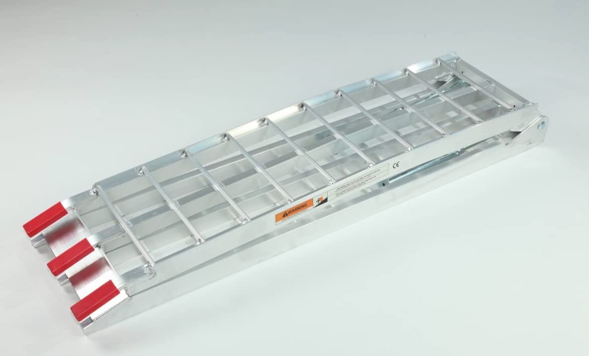 The Ramp People Folding Loading Motorbike Ramp with Legs 2260mm x 282mm x 680kg Silver Aluminium