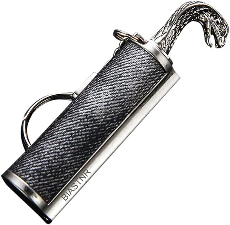 Permanent Match Keychain Lighter, Flint Matchstick Fire Starter Lighter, Reusable Flint Waterproof Metal Keychain Camping Emergency Survival Gear (Snake)