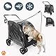 MY DUQUE - Chester Hundebuggy für große Hunde und Katzen | Faltbarer Hundewagen mit max. 50 kg Traglast | Geräumiger und bequemer Hundebuggy inkl. Regenschutz und Getränkehalter