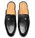 ELANROMAN Mule Loafers Men Fashion Backless Luxury Sandals Slip on Genuine Leather Shoes Black US 10