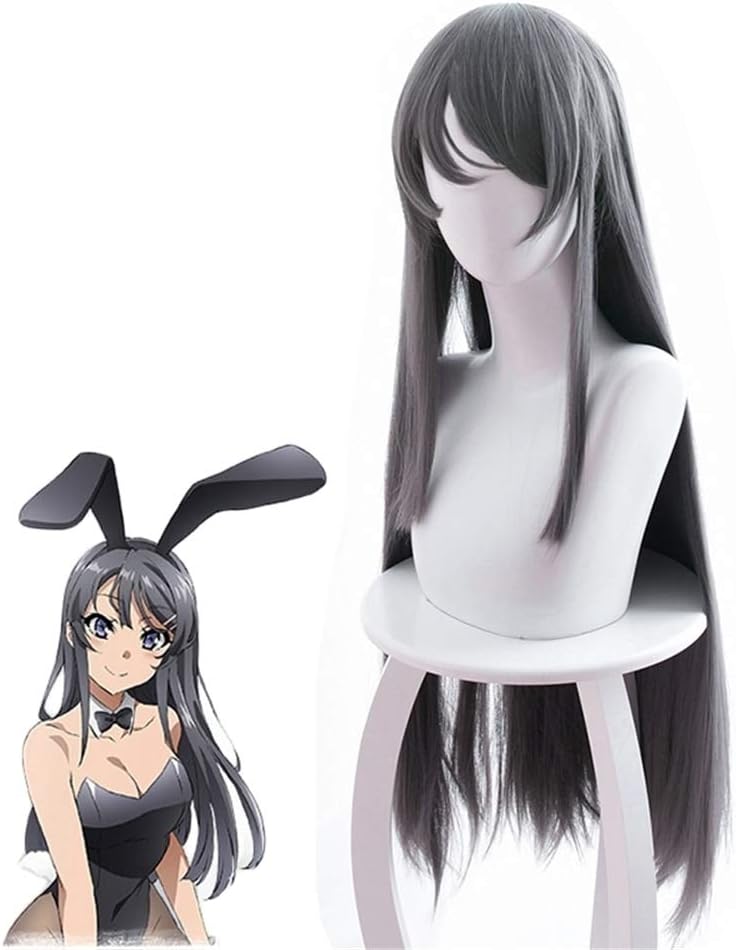 Sakurajima Mai Cosplay Wig Seishun Buta Yarou Wa Bunny Girl Senpai No Yume Wo Minai Grey Long Heat Resistant Hair Wig Pelucas