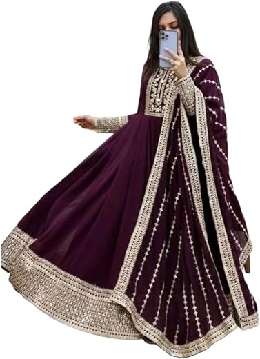 Golakiya Saree's Purple Color Anarkali Gown for Women, Women's Gown