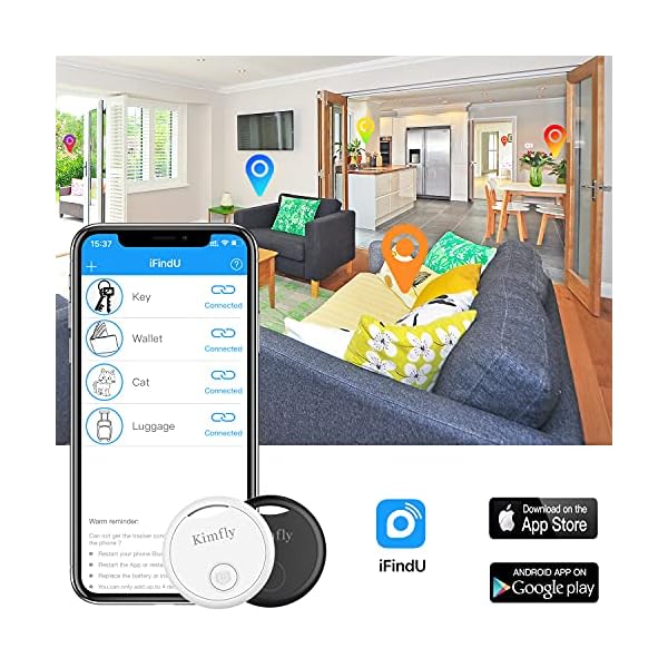 Key-Finder-Locator-Wallet-Tracker-with-App-for-PhonesKimfly-Smart-Tracker-Item-Finder-Phone-Finder-Wallet-Finder-Keychains-Bluetooth-Tags-for-AndroidiOS-Phone-White Key-Finder-Locator-Wallet-Tracker-with-App-for-PhonesKimfly-Smart-Tracker-Item-Finder-Phone-Finder-Wallet-Finder-Keychains-Bluetooth-Tags-for-AndroidiOS-Phone-White