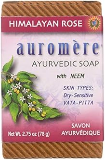 AuromereAyurvedic Bar Soap, Himalayan Rose - Eco Friendly, Handmade, Vegan, Cruelty Free, Natural, Non GMO (2.75 oz), 2 pack