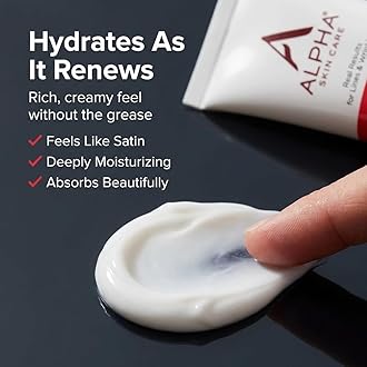 Alpha Skin Care - Enhanced Renewal Cream, 12% Glycolic AHA, Real Results for Lines and Wrinkles| Fragrance-Free and Paraben-Free| 2-Ounce