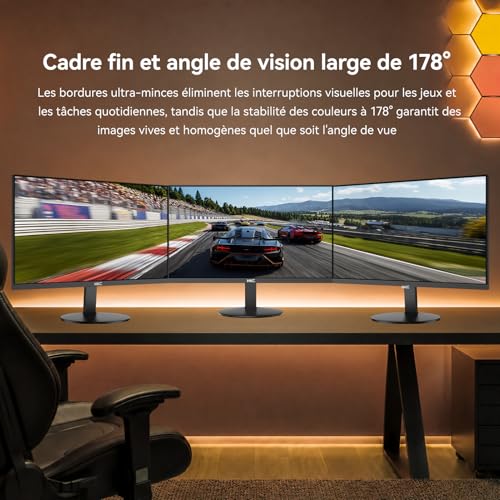 HKC V2718QS 27 Pouces Écran PC Gamer, QHD 2560x1440, IPS 144Hz, 1ms MPRT, HDR10, 99% sRGB, Moniteur Gaming HDMI 2.0 DisplayPort 1.4, VESA 100x100, Mode Jeu pour PC et Console – vue 7
