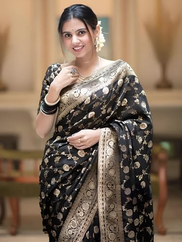 Image of Yashika Women's Pure Kanjivaram Silk Saree Soft Banarasi Style Wedding With Blouse Piece | Saree For Women | New Sari