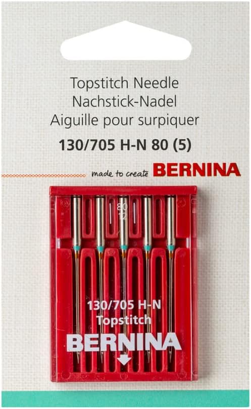 HONEYSEW Pack of 5pcs for Bernina Sewing Topstitch Needle 130/705 H-N 0361577000(Topstitch 80)