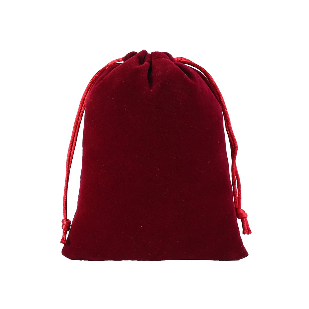 YoungJewl 25Pcs Velvet Jewelry Bags With Drawstring Wine red Pouches Gift Bags for Wedding Favors Party Christmas Candy Bags(4.8X6.0Inches)