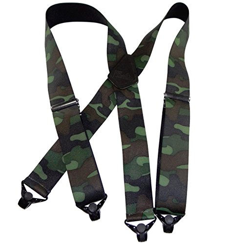 Holdup 2" Wide Outdoorsman Series Woodland Pattern Suspenders With Composite Plastic Usa Patented Gripper Clasp #TOP14
