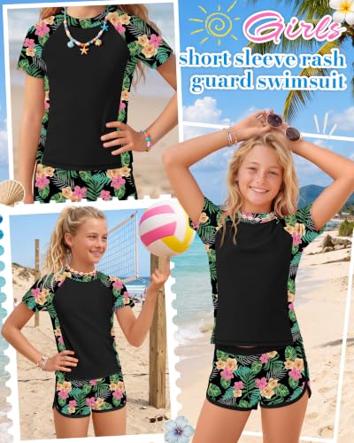Image of Xaatren Girls 2 Piece Rash Guard Swimsuit