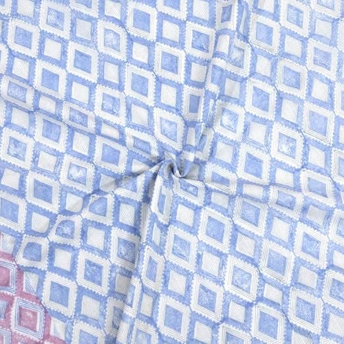 Image of TOAIArt Premium Jaipuri Dohar | AC Blanket Summer Quilt | Hand Block Printed | 3 Layers | Reversible| 150GSM 100% Mulmul Cotton| 100% Cotton Flannel Filling| Single 60 inch X 90 inch|Vintage Geometric Pattern