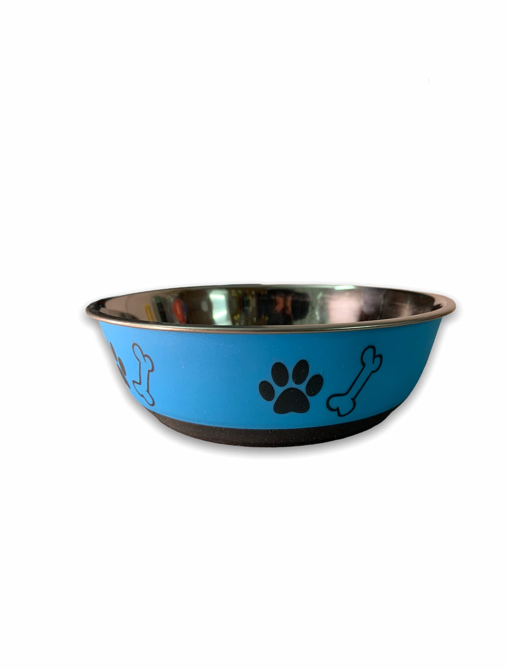DOGTOWN Stainless Steel Bowl with paw Bone Print for Food and Water Feeding for Dogs & Pets Color Blue (S) (B095HK7FKJ) Amazon Price History, Amazon Price Tracker