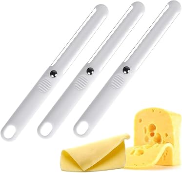 3 Pieces/Set Cheese Butter Slicer, Double Stainless Steel Wire Cheese Cutter Tool, Cheese Cutter Creates Thick and Thin Slices Fast, Cheese Knife Kitchen Cooking Baking Tools