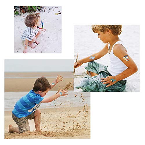 Shark Temporary Tattoos(100Pcs),Konsait Shark Tattoo Body Stickers Costume Accessories For Ocean Sea Shark Themed Baby Shower Birthday Party Favor Supplies Decor For Boy Girls Kids Party Bag Filler #TOP4