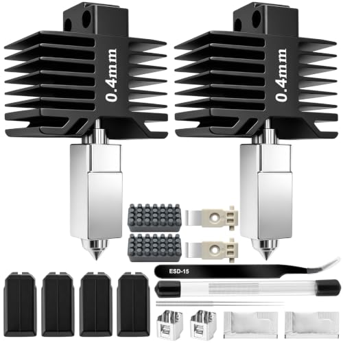 0.4mm P1/X1 Hotend Kit, 3D Printer Hotend Replacement Set with Cleaning Needles, Silicone Sleeves, Hotend Frames, Therma
